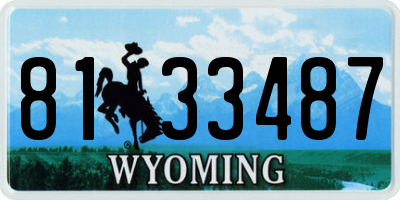 WY license plate 8133487