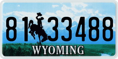 WY license plate 8133488