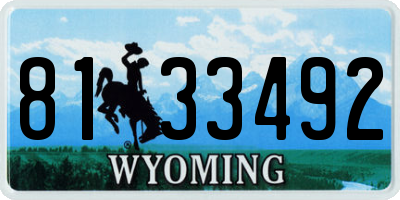WY license plate 8133492