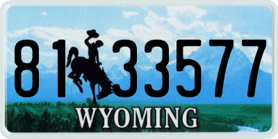 WY license plate 8133577