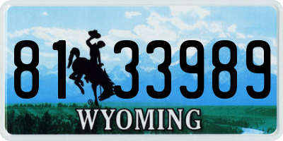 WY license plate 8133989