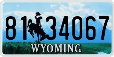 WY license plate 8134067