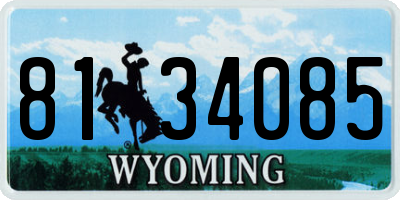 WY license plate 8134085