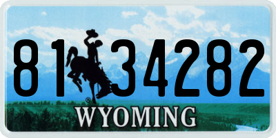 WY license plate 8134282