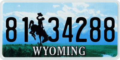 WY license plate 8134288