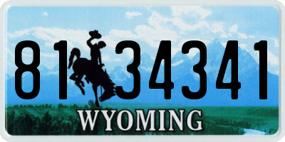 WY license plate 8134341
