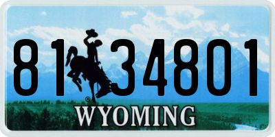 WY license plate 8134801