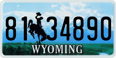 WY license plate 8134890