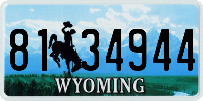 WY license plate 8134944