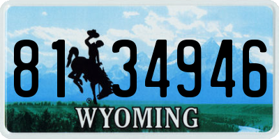 WY license plate 8134946