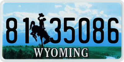WY license plate 8135086