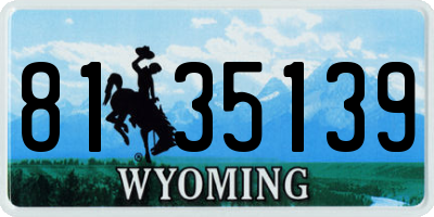 WY license plate 8135139