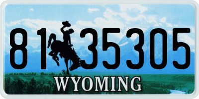 WY license plate 8135305