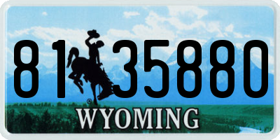 WY license plate 8135880