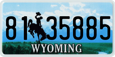 WY license plate 8135885