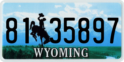 WY license plate 8135897