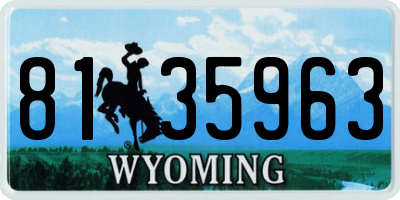 WY license plate 8135963