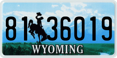 WY license plate 8136019