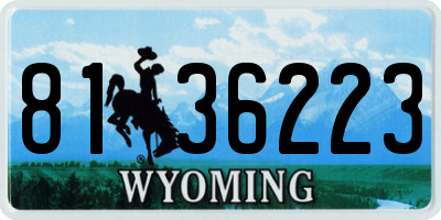 WY license plate 8136223