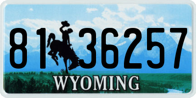 WY license plate 8136257
