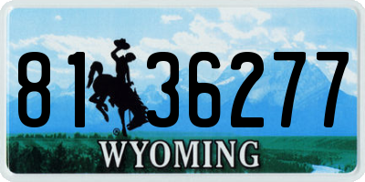 WY license plate 8136277