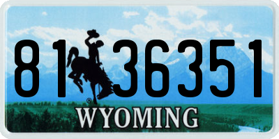 WY license plate 8136351