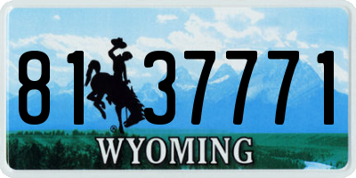 WY license plate 8137771