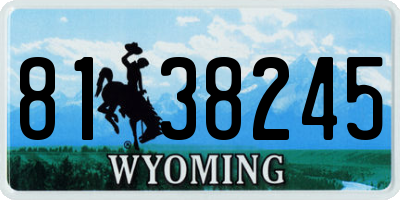 WY license plate 8138245