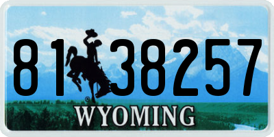 WY license plate 8138257