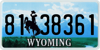 WY license plate 8138361