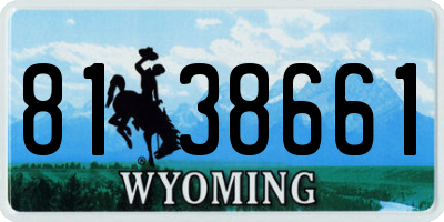 WY license plate 8138661