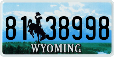 WY license plate 8138998
