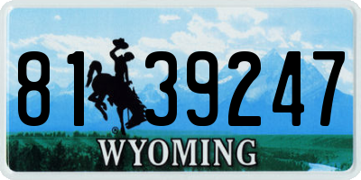 WY license plate 8139247