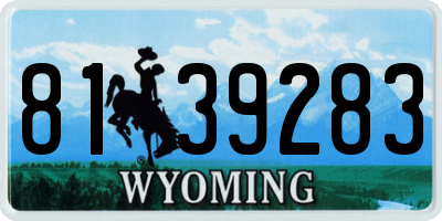 WY license plate 8139283