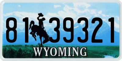 WY license plate 8139321