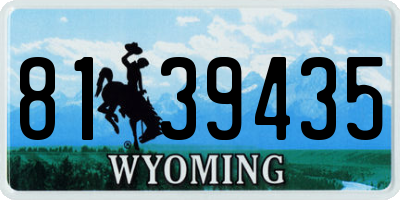 WY license plate 8139435
