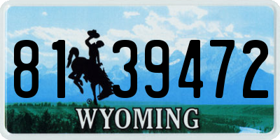 WY license plate 8139472