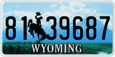 WY license plate 8139687