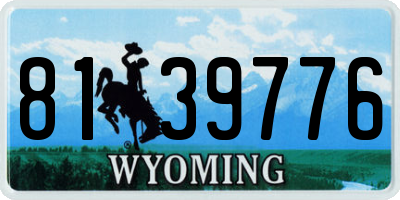 WY license plate 8139776