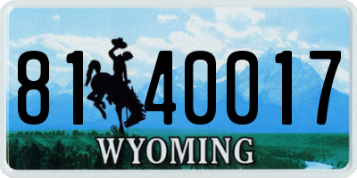 WY license plate 8140017