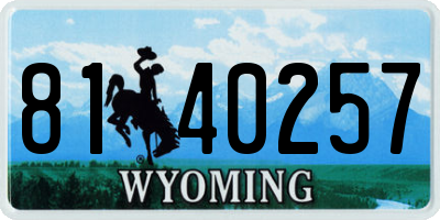 WY license plate 8140257