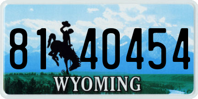 WY license plate 8140454