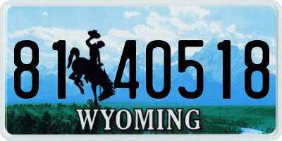 WY license plate 8140518