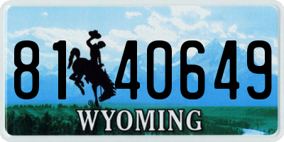 WY license plate 8140649