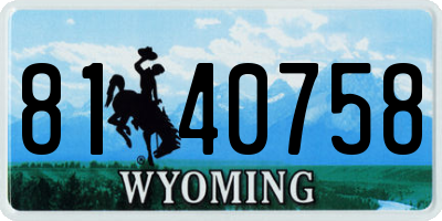 WY license plate 8140758