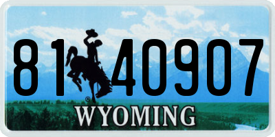 WY license plate 8140907
