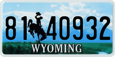WY license plate 8140932
