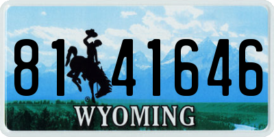 WY license plate 8141646