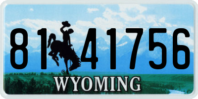 WY license plate 8141756
