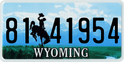 WY license plate 8141954